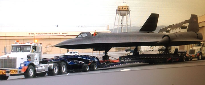 SR-71 from Travis Air Force Base in California on a Cozad trailer SR-71 from Travis Air Force Base in California on a Cozad trailer