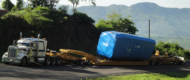 Cozad 9-Axle Steerable Trailer with 180,000 lbs in Central America Cozad 9-Axle Steerable Trailer with 180,000 lbs in Central America